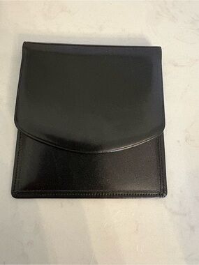 Slim Wallet - Maxime Black Leather Fold over Card Holder NWT
